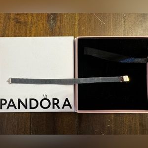 Pandora reflections mesh 6.3 bracelet, in oxidized/titanium silver.